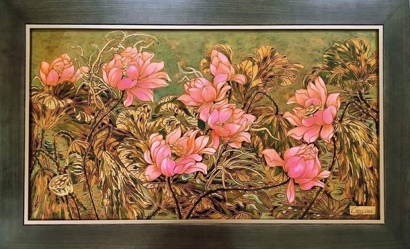 108 bức tranh hoa sen dành tặng, tri ân người yêu mến Phật giáo