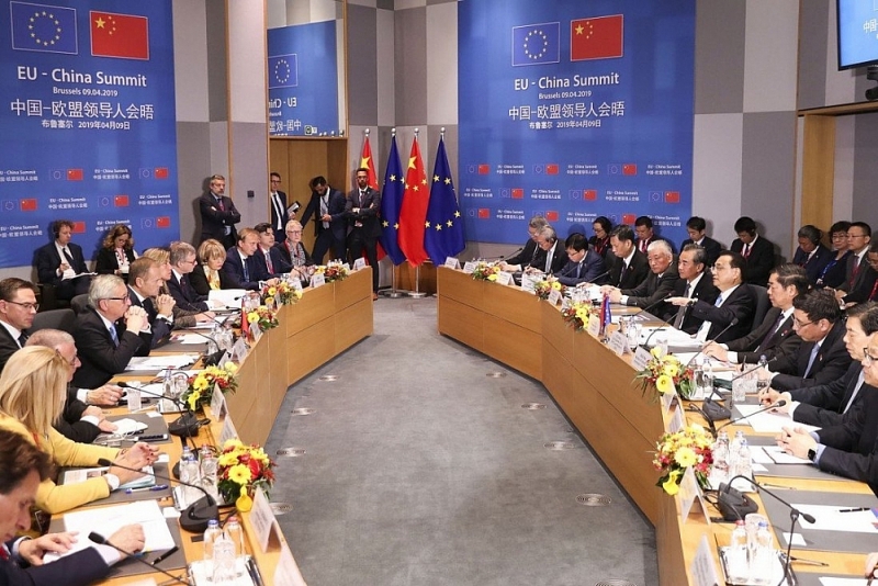 Một Hội nghị giữa EU-Trung Quốc đàm phán Hiệp định CAI ngày 9/4/2019. (Nguồn: Tân Hoa xã)