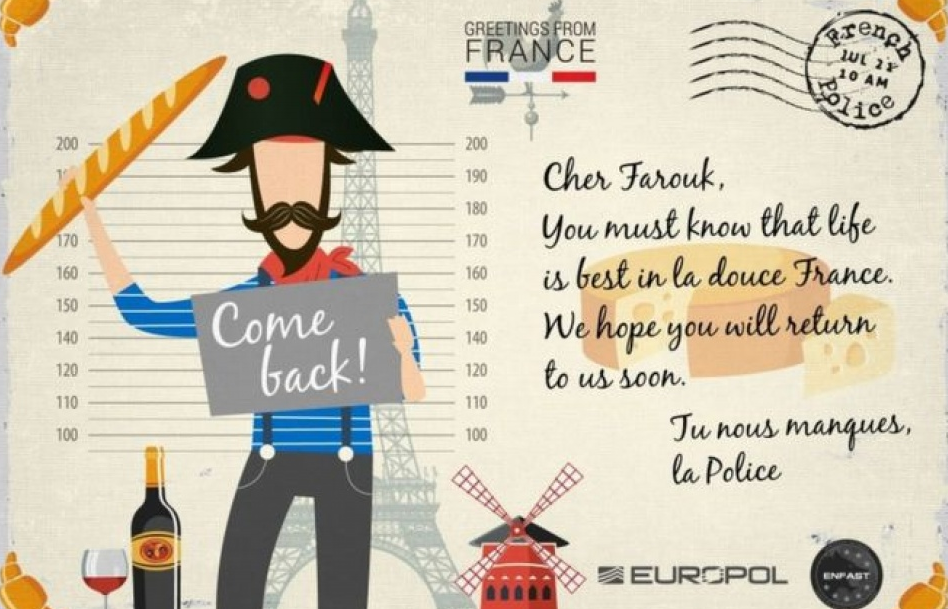 Europol gửi bưu thiếp cho tội phạm