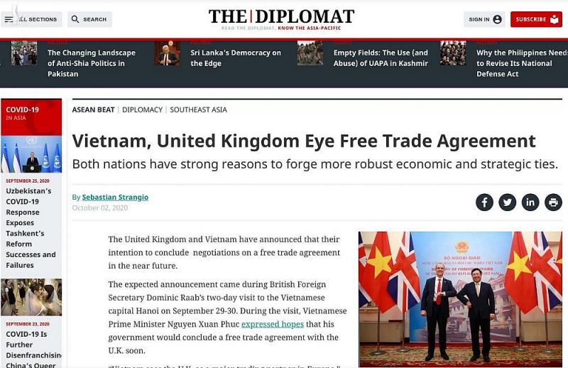 Việt Nam-Anh sẽ sớm có một hiệp định thương mại tự do song phương