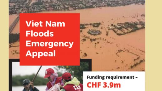 Chữ thập đỏ-Trăng lưỡi liềm đỏ quốc tế huy động 3,9 triệu CHF trợ giúp Việt Nam