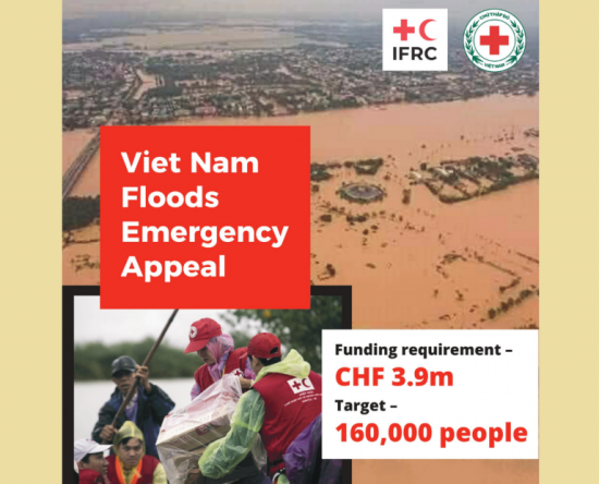 Chữ thập đỏ-Trăng lưỡi liềm đỏ quốc tế huy động 3,9 triệu CHF trợ giúp Việt Nam