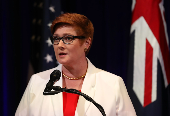 Bộ trưởng Ngoại giao Australia Marise Payne lên tiếng bảo vệ quyết định hủy bỏ thỏa thuận tham gia sáng kiến Vành đai và Con đường(Nguồn): AFP