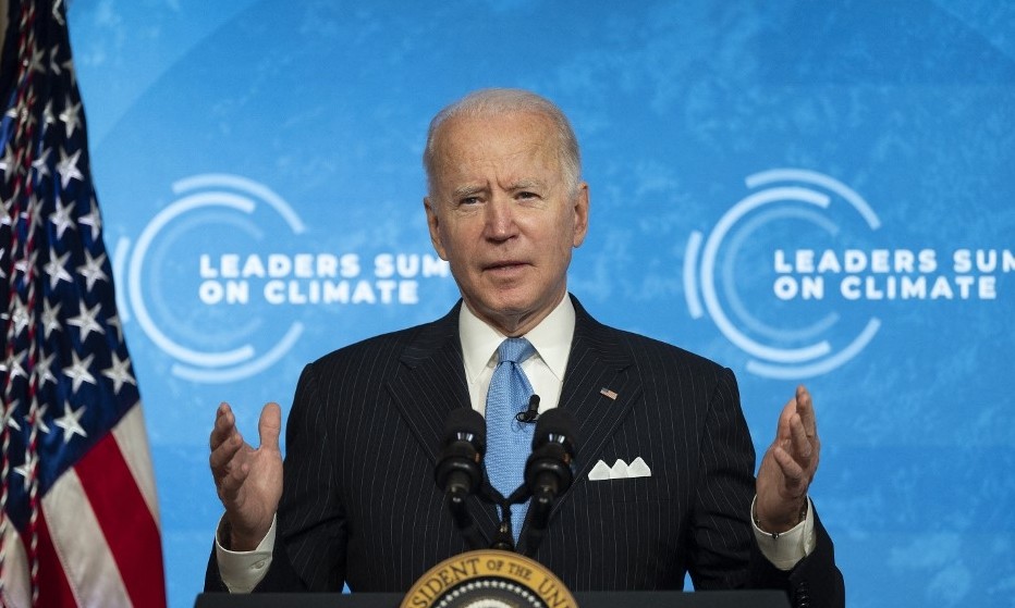 Tổng thống Mỹ Joe Biden phát biểu trong một hội nghị về biến đổi khí hậu tại Nhà Trắng hôm 23/4. Ảnh: AFP