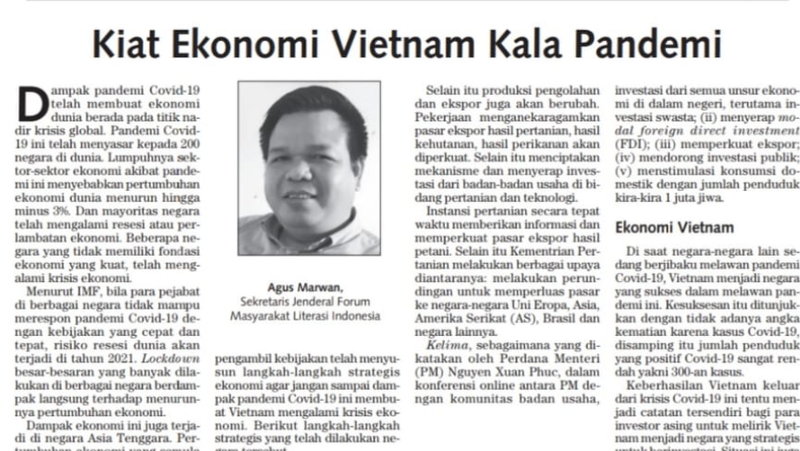 Học giả Indonesia: Ngăn Covid-19 thành công, Việt Nam là quốc gia chiến lược để đầu tư