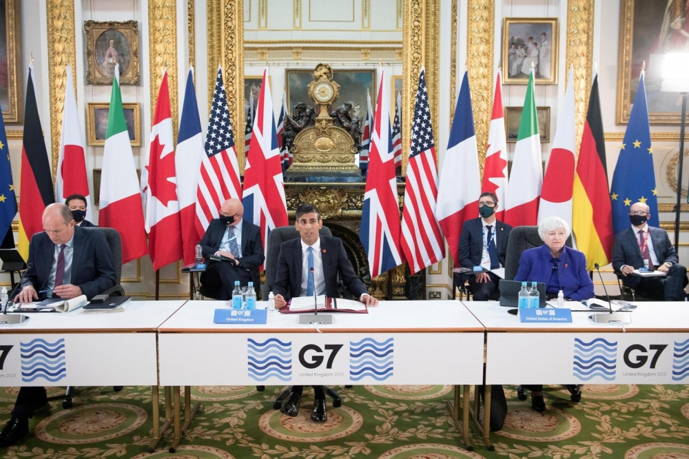 Các nước G7 ngày 5/6 đã đạt được thỏa thuận về thuế thu nhập doanh nghiệp toàn cầu. (Nguồn: Reuters)