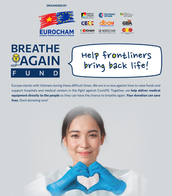EuroCham phát động chiến dịch 'Hồi sinh nhịp thở' ﻿ủng hộ trang thiết bị y tế thiết yếu cho Việt Nam