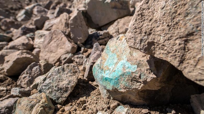 Quặng đồng được nhìn thấy tại Aynak, tỉnh Logar của Afghanistan. (Nguồn: CNN)