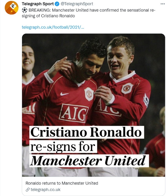 Telegraph đưa thông tin Man Utd gây sốc với việc xác nhận tái ký hợp đồng với C.Ronaldo.