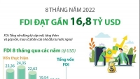 8 tháng năm 2022, Việt Nam hút 16,8 tỷ USD vốn FDI, quốc gia nào 'rót tiền' nhiều nhất?