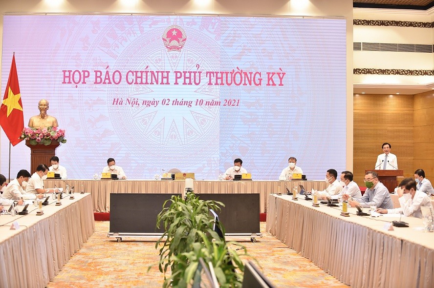 Toàn cảnh họp báo Chính phủ thường kỳ tháng 9. Ảnh: VGP/Nhật Bắc