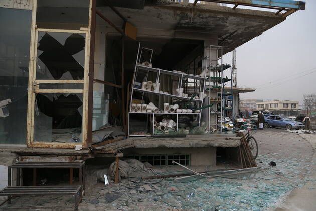 Hiện trường vụ đánh bom ở Kabul, Afghanistan ngày 20/12/2020. Ảnh: THX