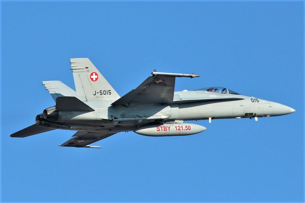 Chiếc FA-18C của Không quân Thụy Sĩ trong một buổi bay huấn luyện. (Nguồn: Eastwings)