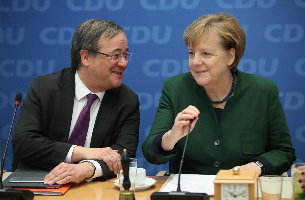 Thủ tướng Đức Angela Merkel và tân Chủ tịch Đảng CDU Armin Laschet.