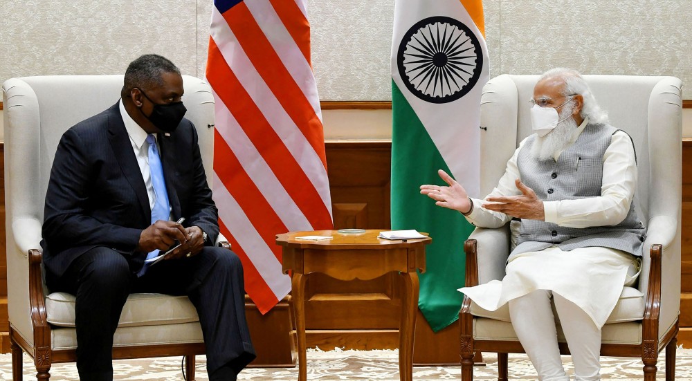 (03.24) Bộ trưởng Quốc phòng Mỹ Lloyd Austin đã có chuyến thăm Ấn Độ nhằm củng cố tình đồng minh và hợp tác Mỹ-Ấn. (Nguồn: Getty Images)