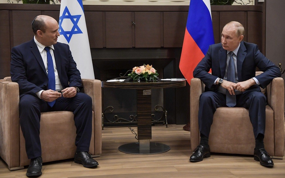 (03.07) Thủ tướng Israel Naftali Bennett và Tổng thống Nga Vladimir Putin trong cuộc gặp tại Moscow ngày 5/3. (Nguồn: GPO)
