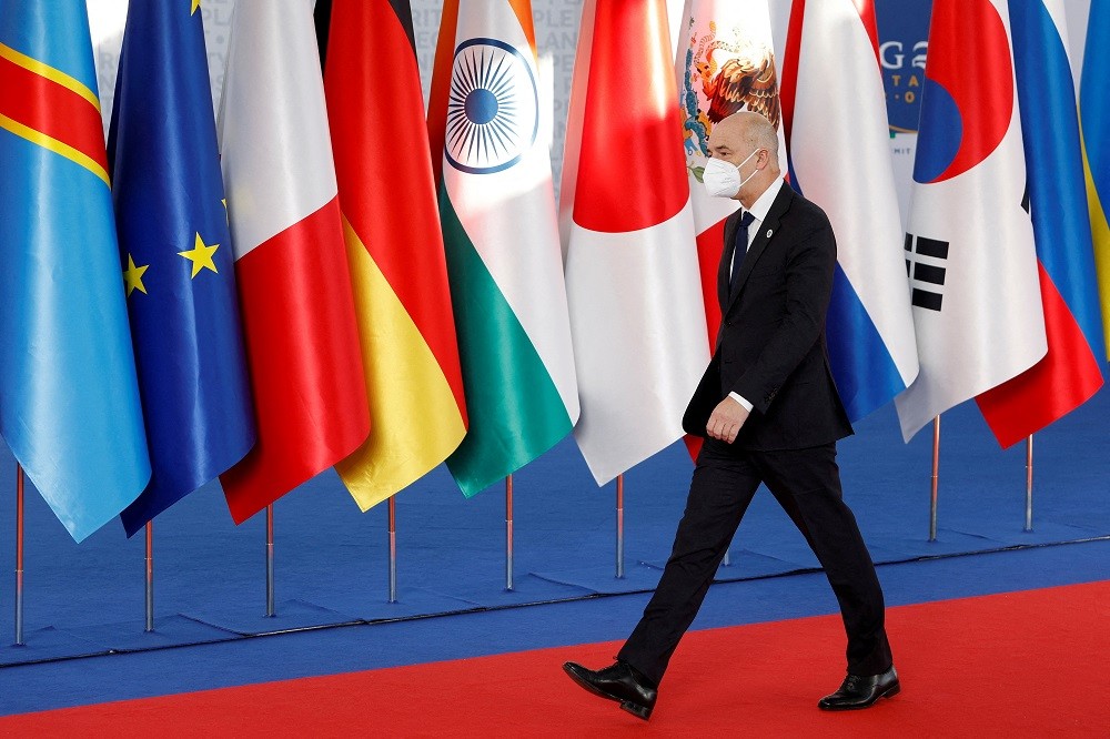 (04.20) Bộ trưởng Tài chính Nga Anton Siluanov tại Hội nghị Bộ trưởng Tài chính G20 năm 2021 ở Rome, Italy. (Nguồn: Reuters)