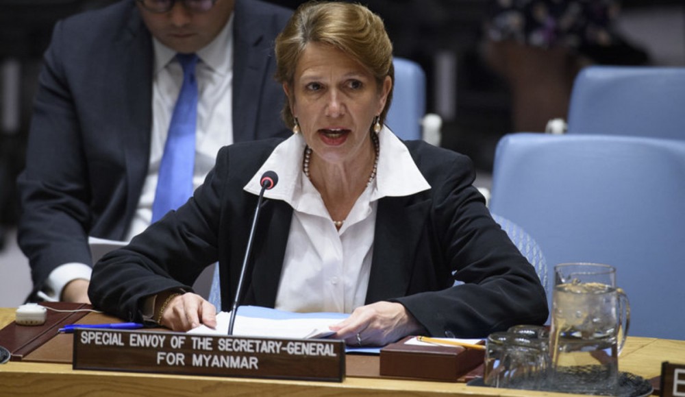 (05.01) Đặc phái viên của Liên hợp quốc về Myanmar Christine Schraner Burgener trong một buổi họp về tình hình Myanmar. (Nguồn: Liên hợp quốc)