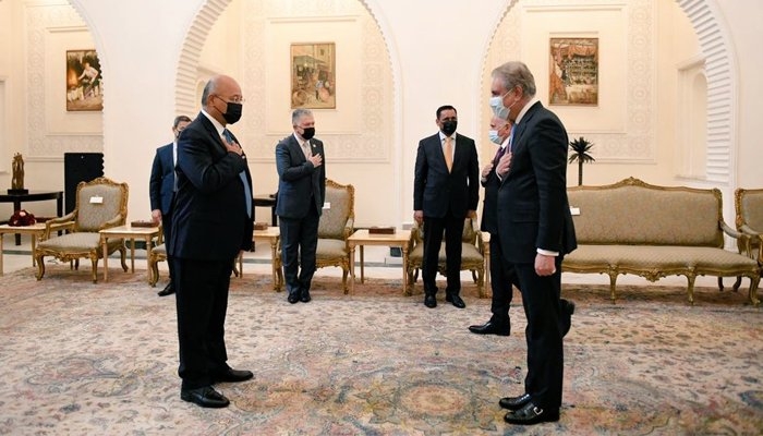 (05.30) Tổng thống Iraq Barham Salih tiếp Ngoại trưởng Pakistan Shah Mohammed Qureshi. (Nguồn: Twitter)