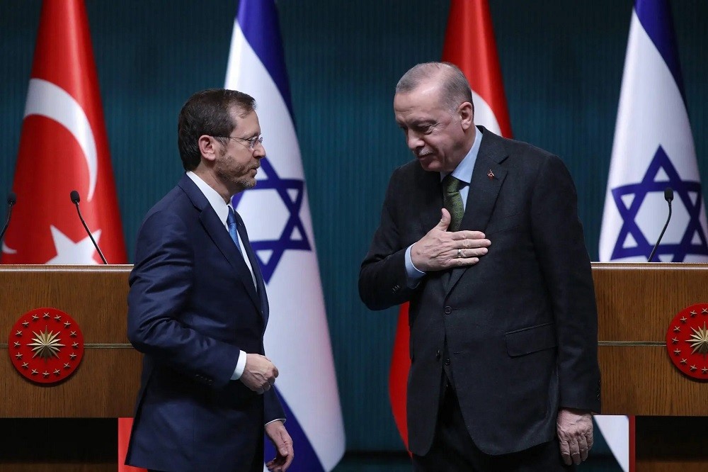 (05.24) Tổng thống Thổ Nhĩ Kỳ Tayyip Erdogan và người đồng cấp Israel Isaac Herzog tại Ankara, Thổ Nhĩ Kỳ. (Nguồn: AFP/Getty Images)