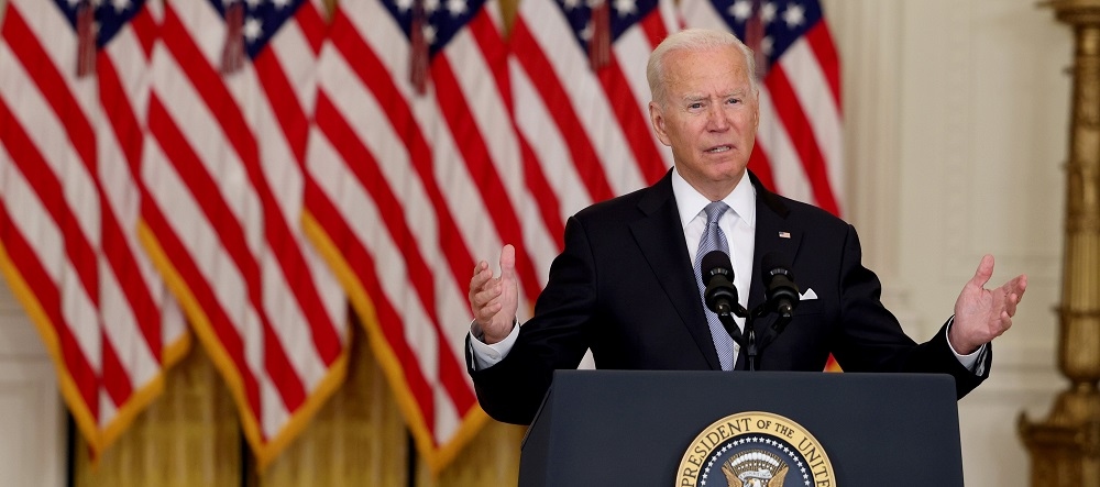 (08.17) Tổng thống Mỹ Joe Biden phát biểu về Afghanistan ngày 16/8 tại Nhà Trắng. (Nguồn: Getty Images)