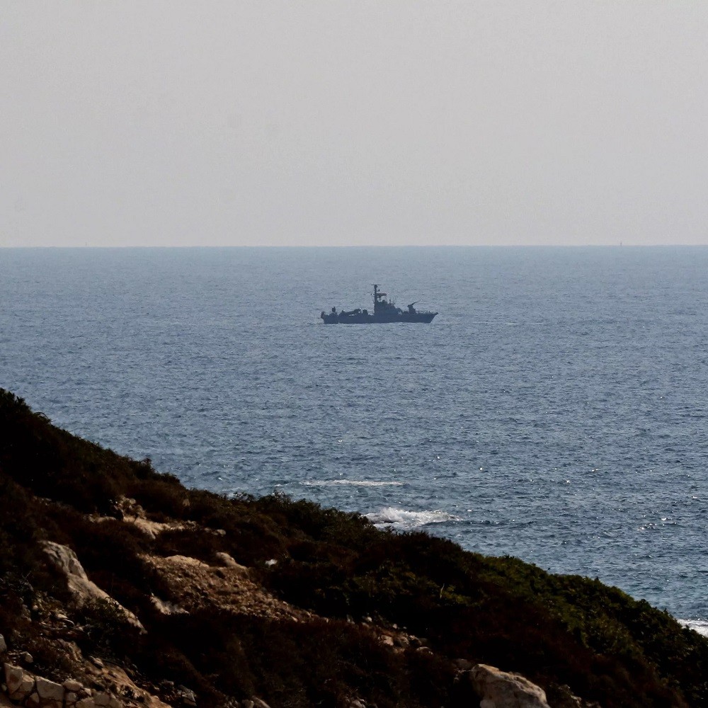 (09.08) Một tàu Hải quân Israel tuần tra tại khu vực biên giới trên biển với Lebanon ngày 4/9. (Nguồn: AFP)