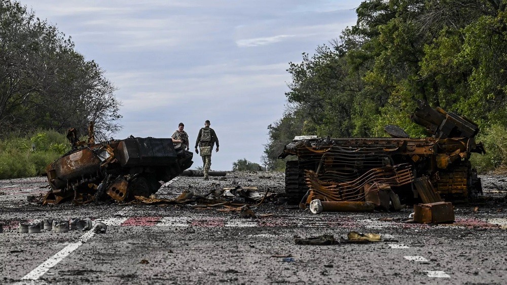 (09.12) Xe thiết giáp bị phá hủy tại thành phố Balakliya, khu vực Kharkov ngày 10/9. (Nguồn: AFP/Getty Images)