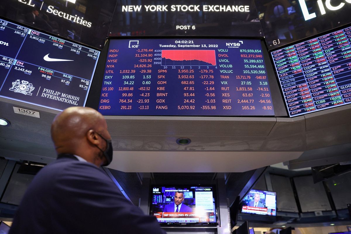(09.18) Thị trường chứng khoán Mỹ đã liên tục sụt giảm sau những ngày vừa qua sau khi FED dự kiến sẽ tiếp tục tăng lãi suất. (Nguồn: Reuters)