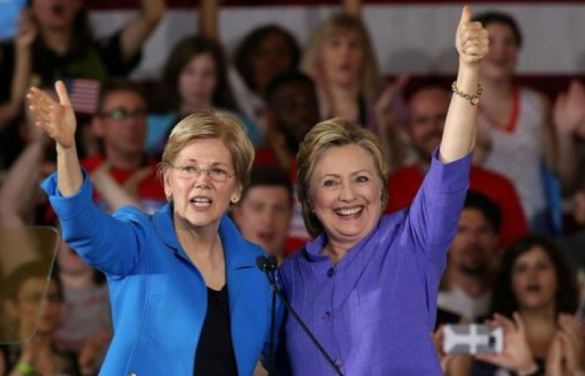Hillary Clinton cùng Elizabeth Warren vận động tranh cử