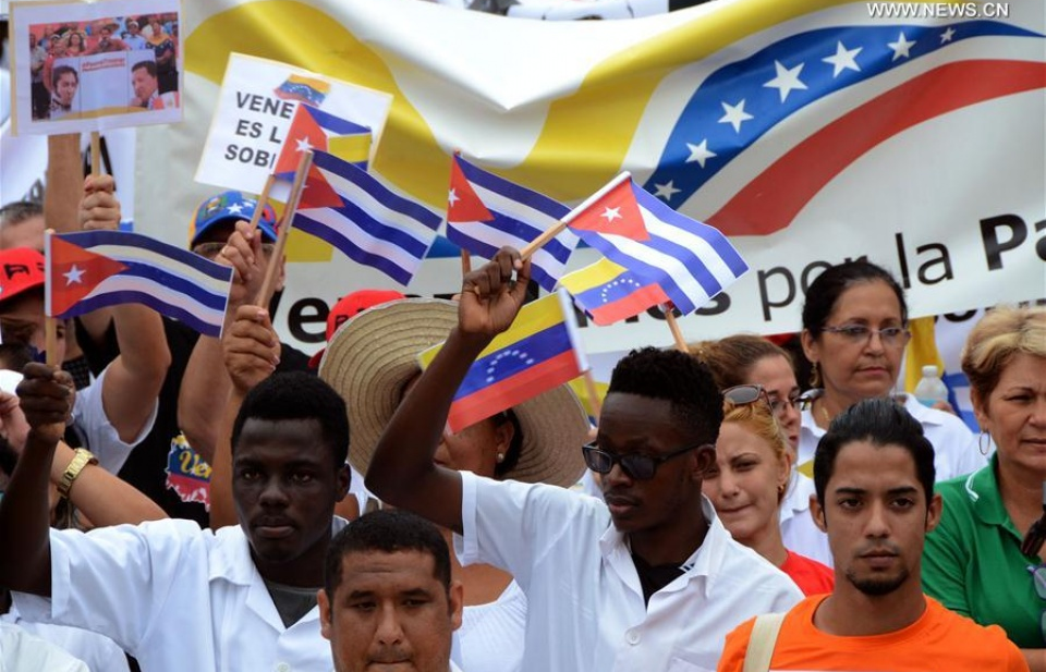 Tuần hành phản đối Mỹ can thiệp vào tình hình Venezuela