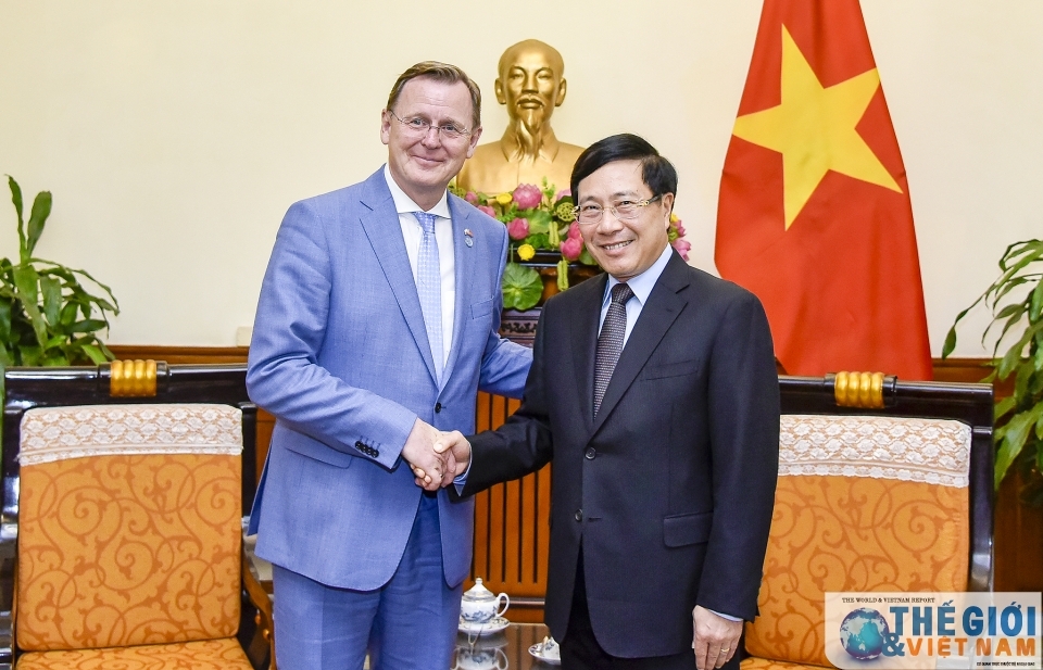 Phó Thủ tướng Phạm Bình Minh tiếp Thủ hiến bang Thuringen (Đức)