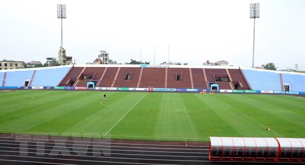 Sân vận động Việt Trì đã sẵn sàng cho trận đấu của U23 Việt Nam. (Ảnh: Trung Kiên/TTXVN)