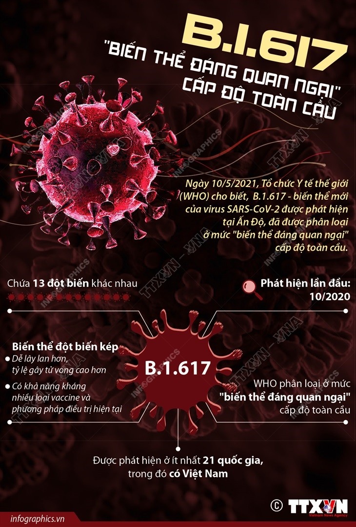 Chủng virus mới B.1.617: 'Biến thể đáng quan ngại' cấp độ toàn cầu