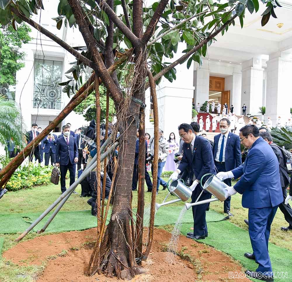 Official welcome ceremony for Japanese Prime Minister in Ha Noi