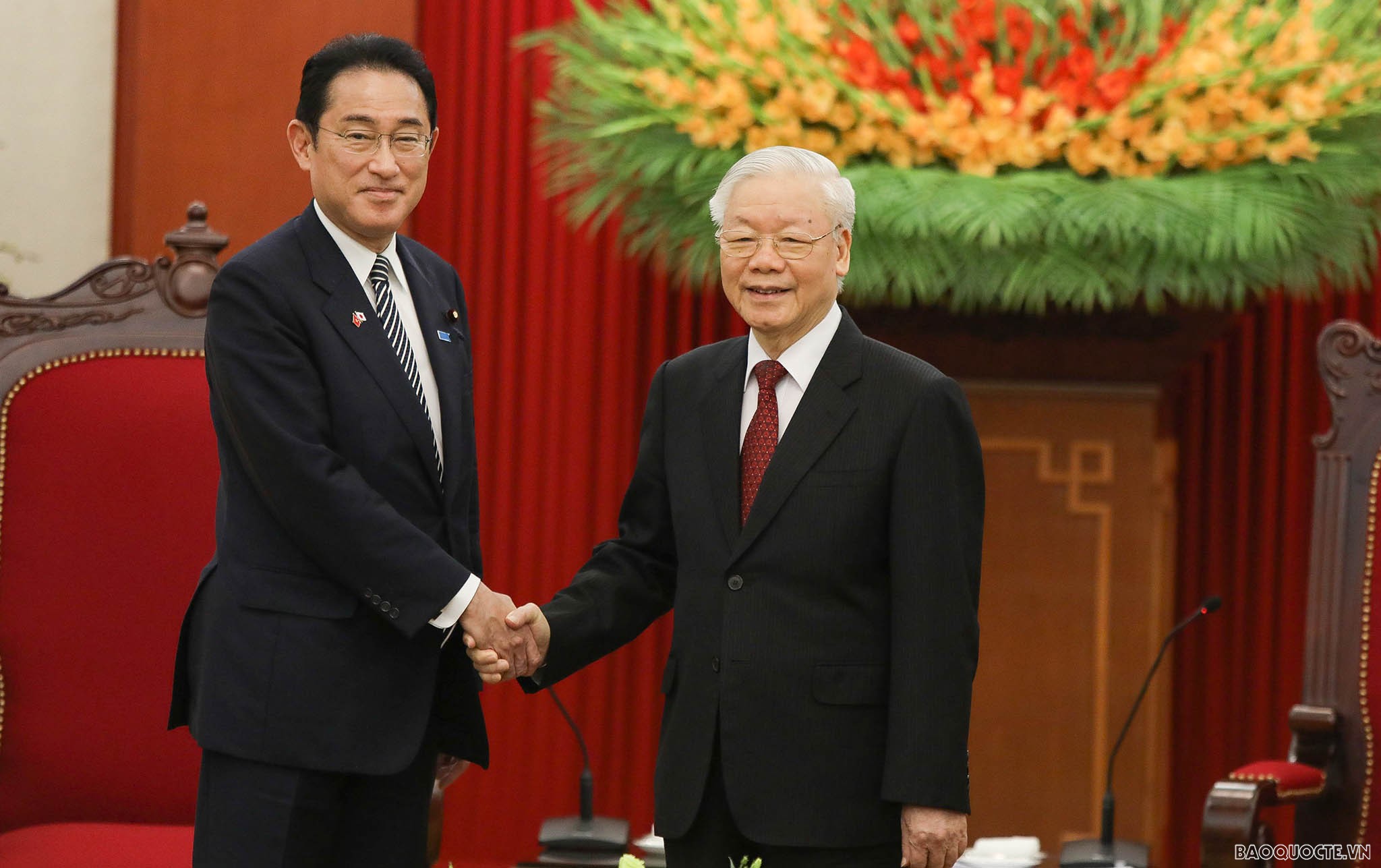 Tổng Bí thư Nguyễn Phú Trọng tiếp Thủ tướng Nhật Kishida Fumio
