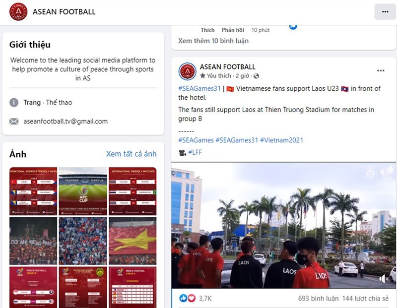 Trang fanpage ASEAN Football chia sẻ clip về sự cổ vũ của CĐV Nam Định cho U23 Lào. (Nguồn: VGP)