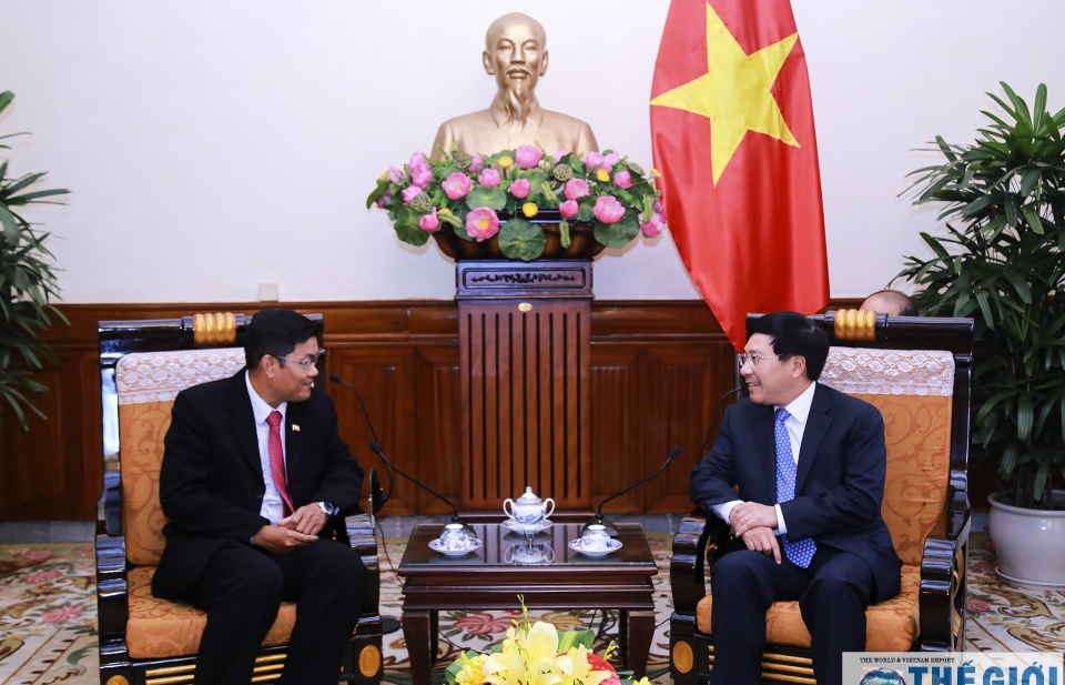 Phó Thủ tướng, Bộ trưởng Ngoại giao tiếp tân Đại sứ Myanmar tại Việt Nam