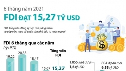 Thu hút FDI trong 6 tháng đầu năm 2021 đạt 15,27 tỷ USD