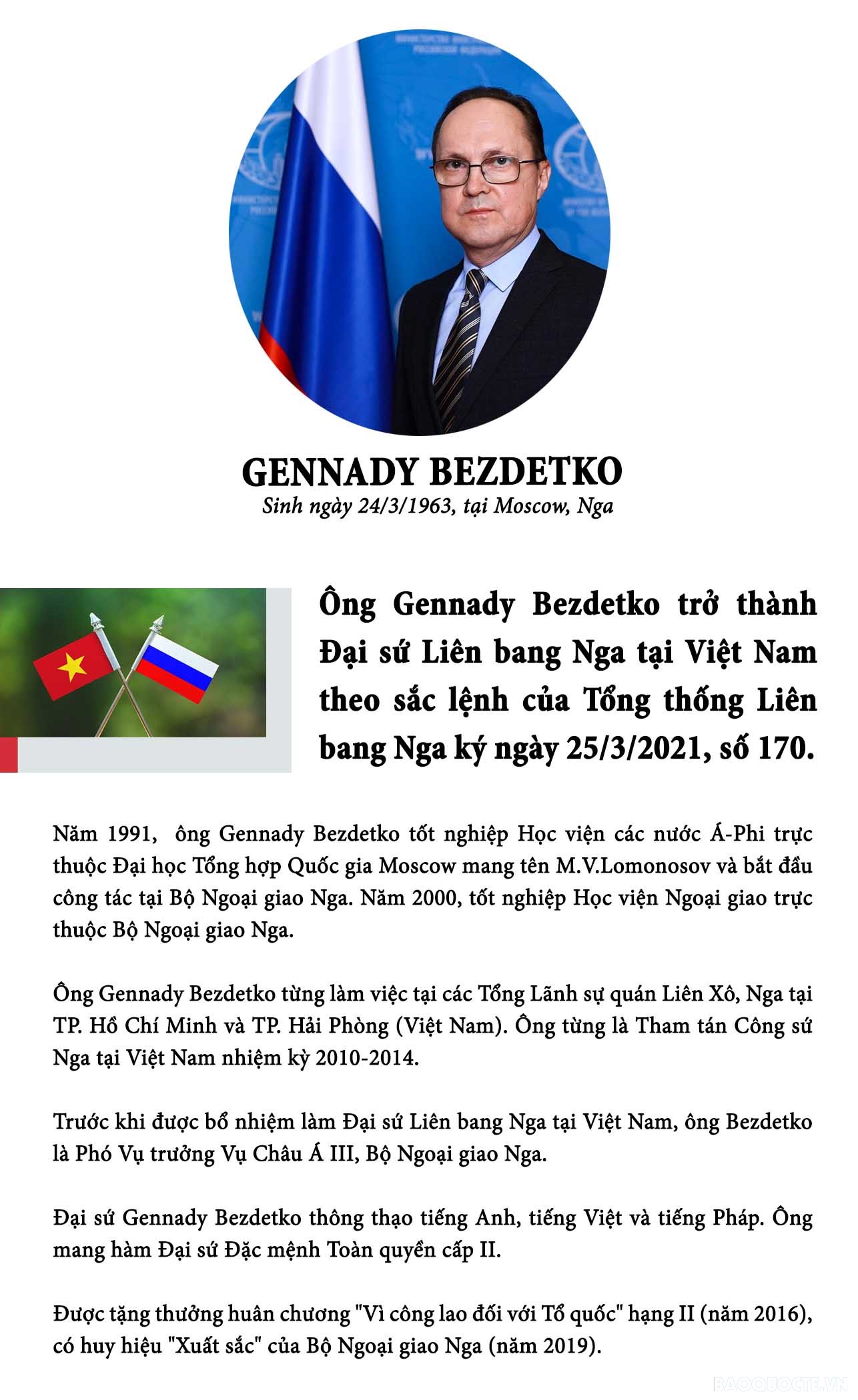 Việt Nam tiếp nhận bản sao Thư ủy nhiệm của Tổng thống Nga bổ nhiệm Đại sứ tại Việt Nam