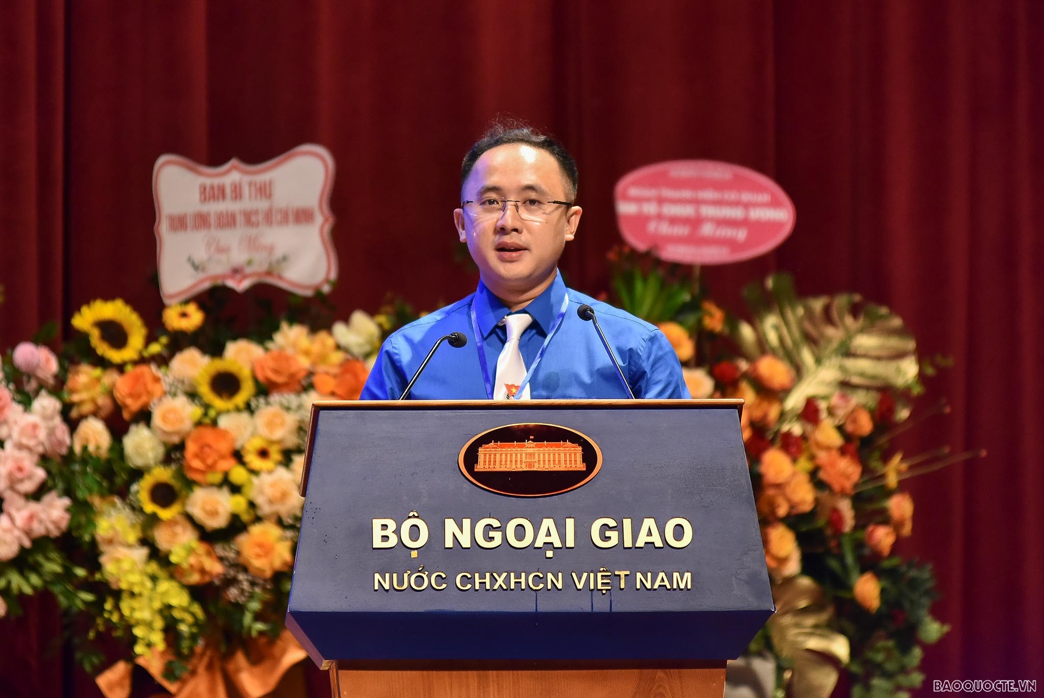 Tân Bí thư Ban chấp hành Đoàn Thanh niên Nguyễn Đồng Anh phát biểu tại Đại hội.