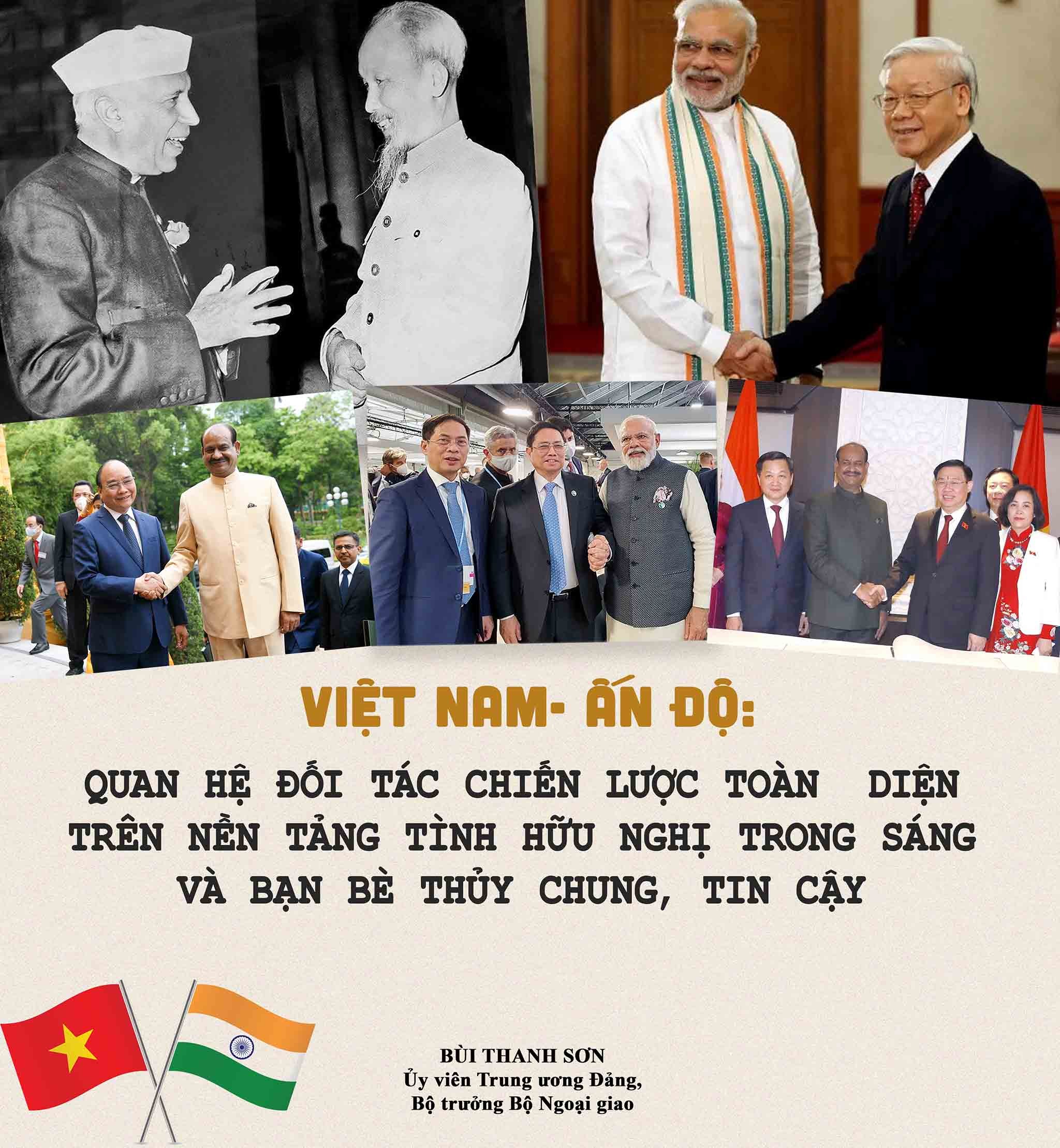 Việt Nam-Ấn Độ: Quan hệ đối tác chiến lược toàn diện  trên nền tảng tình hữu nghị trong sáng và bạn bè thủy chung, tin cậy