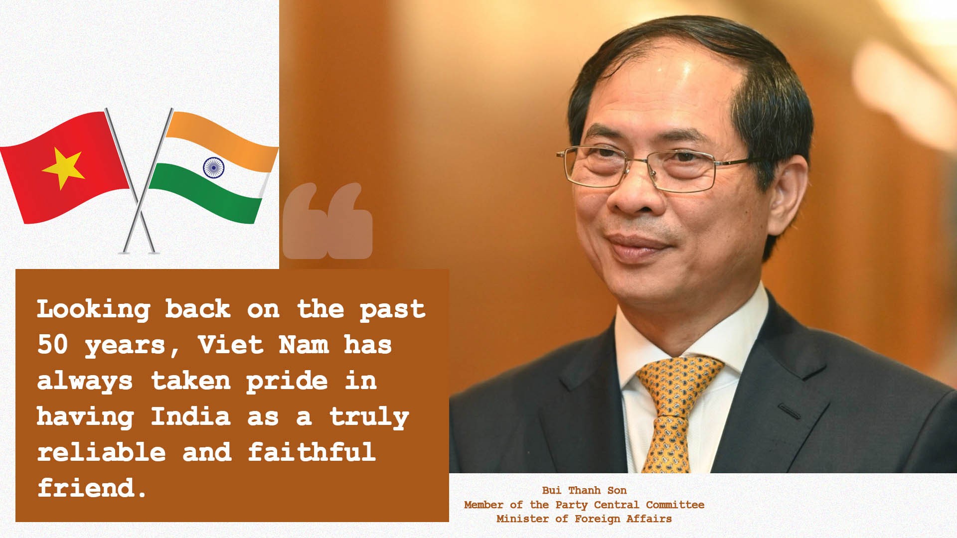 Viet nam - India: A comprehensive strategic partnership  Built on a pure bond of faithful and trusted frienship