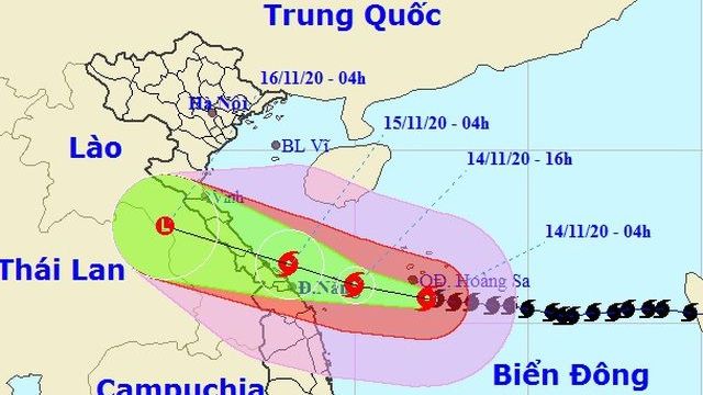 Bão Vamco tăng cường độ, áp sát vùng biển Quảng Bình, Quảng Ngãi