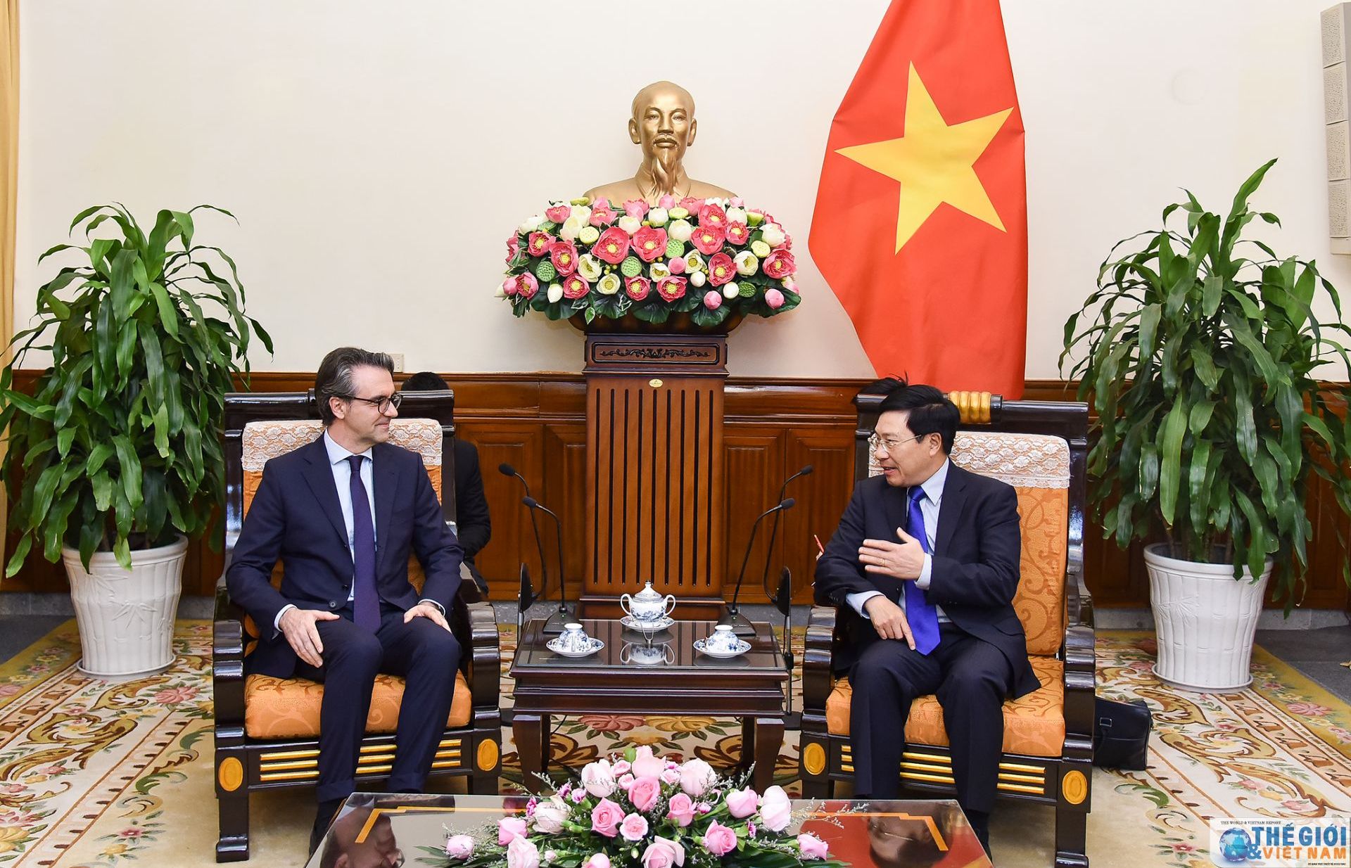 Phó Thủ tướng Phạm Bình Minh tiếp Đại sứ EU Giorgio Aliberti