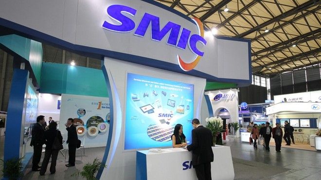 Gian hàng của SMIC tại một triển lãm ở Thượng Hải. (Nguồn: AFP)