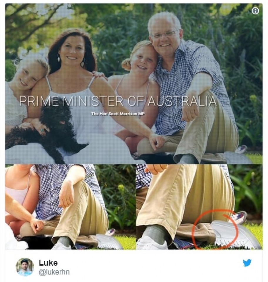 bi photoshop hong thu tuong australia co hai chan trai trong anh