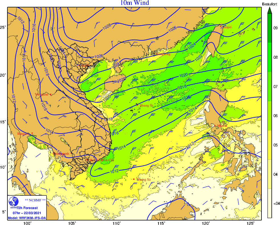 Ảnh hưởng của không khí lạnh, Bắc Bộ, Bắc Trung Bộ trời rét, cục bộ mưa rào, mưa to; Bắc Biển Đông gió giật cấp 8-9