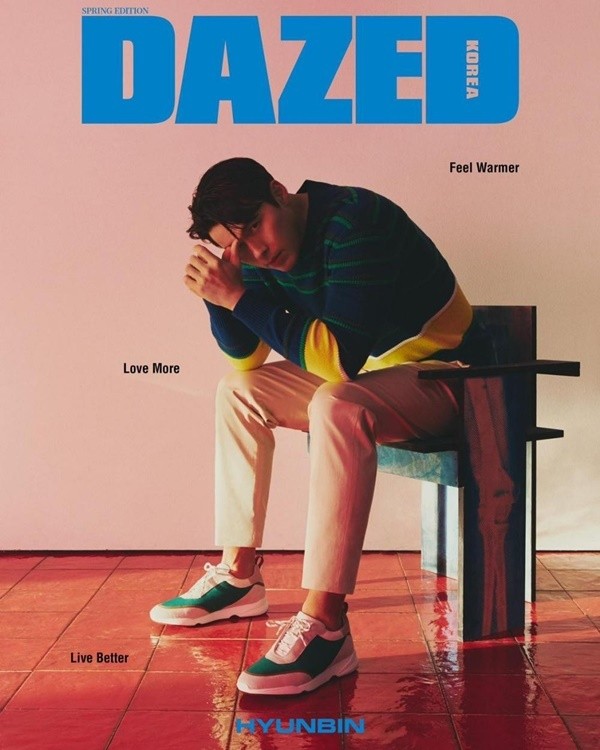 Ngày 7/3, tạp chí thời trang Dazed Korea tung ảnh bìa ấn bản mùa xuân của Hyun Bin trên tài khoản Instagram chính thức. Tạp chí phát hành đến 4 trang bìa khác nhau của tài tử Hạ cánh nơi anh diện trang phục mùa xuân, khoe phong độ tuổi 39.