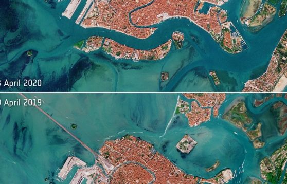 Ảnh vệ tinh tiết lộ thay đổi ở thành phố lãng mạn nhất Italy do Covid-19