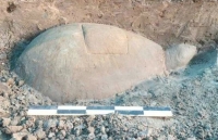 Campuchia: Tìm thấy tượng rùa sa thạch cổ đại dài một mét chìm dưới hồ chứa nước